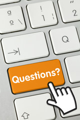 Questions? keyboard key Finger