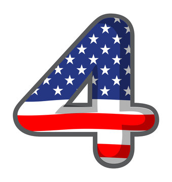 A number four with the USA symbols