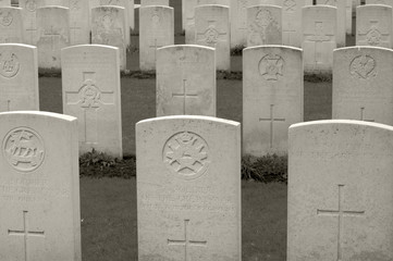 WWI military cemetery in Flanders, Belgium