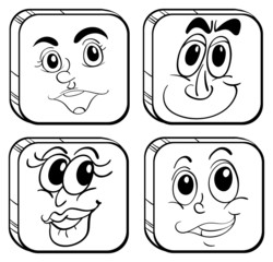 Four different faces inside the cubes