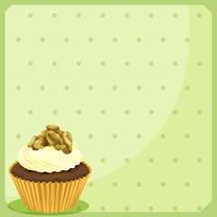 A special paper design with a cupcake