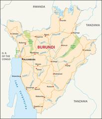 Obraz premium Burundi road map