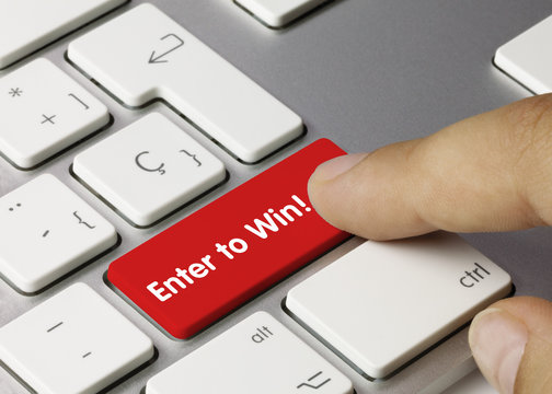 Enter to win! keyboard key