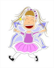 niña disfrazada riendo