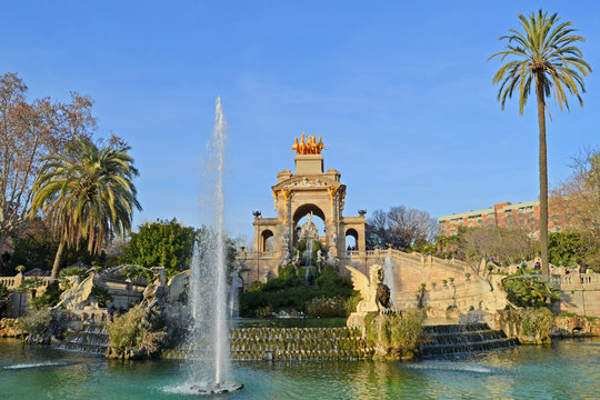 Fuentes y jardines del parque de la Ciutadella. Barcelona
