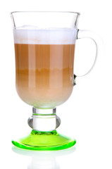 Layered coffee isolated on white