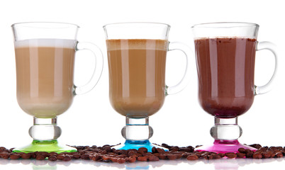 Layered coffee isolated on white