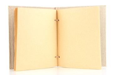 Beautiful old notebook isolated on white