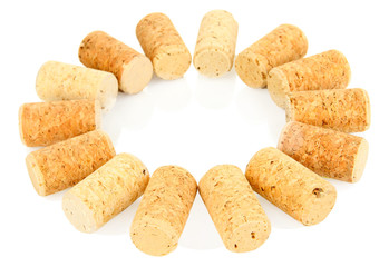 Wine corks isolated on white