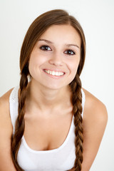 smiling girl with braids