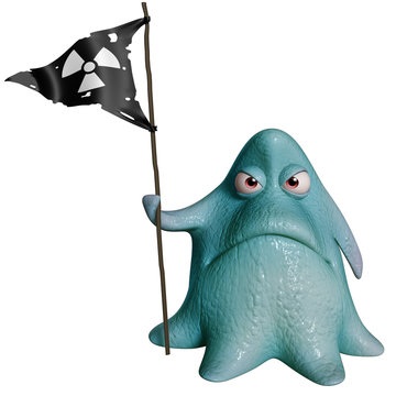3d cartoon octopus monster