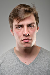 Obraz premium Caucasian Man Blank Expression Portrtait