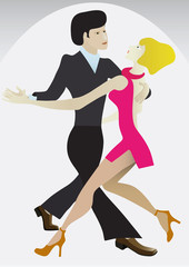 Naklejka premium Dancing man and woman.