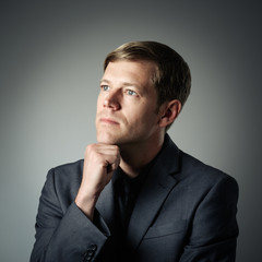 Young Caucasian Man Thinking