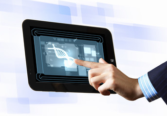 Dna strand On The Tablet Screen