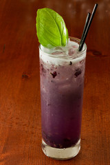 blue berry basil drink