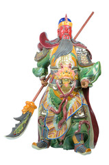 Statue Of Guan Yu (God of honor) on white background