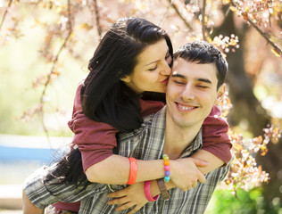 Fototapeta premium Couple Relaxing in the Park.