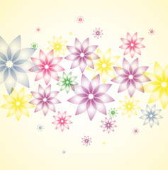 Background with bright colorful flowers