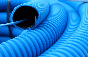 Blue hose plastic pipe