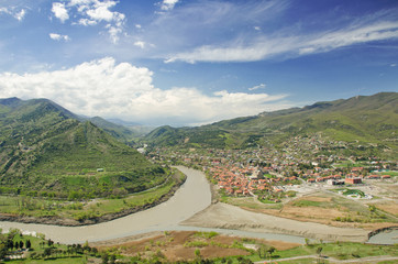 Fototapeta premium Mtkvari and Aragvi, river, georgia
