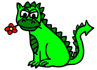 Drache mit Blume