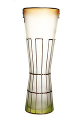 vase of color glass, isolated on a white background