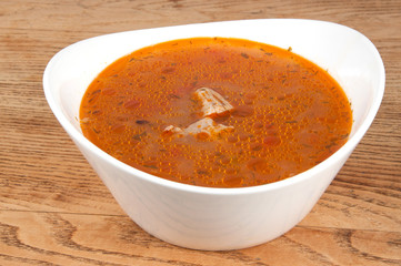 bowl of hot tomato soup