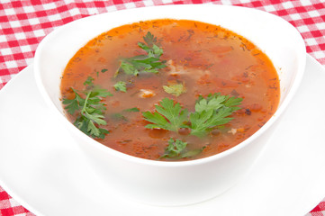bowl of hot tomato soup