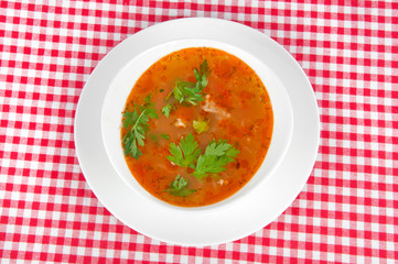 bowl of hot tomato soup