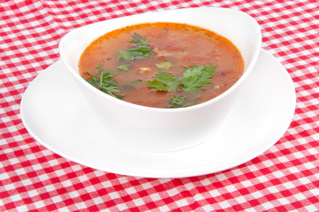bowl of hot tomato soup