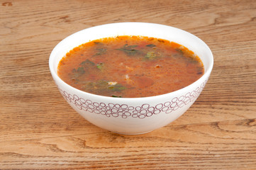 bowl of hot tomato soup