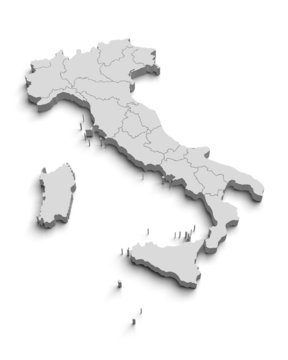 Italy white map