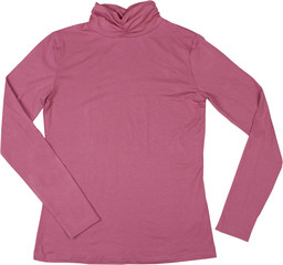Pink turtleneck. Isolated on a white background.