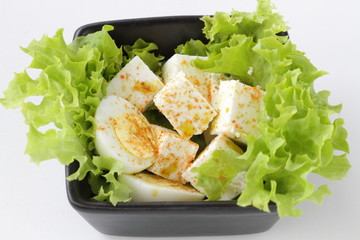Healthy salad with cottage cheese