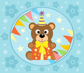 Plakat Cartoon background with funny bear
