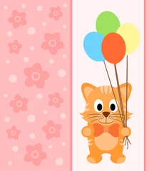 Photo sur Plexiglas Chats Carte de fond avec chat drôle