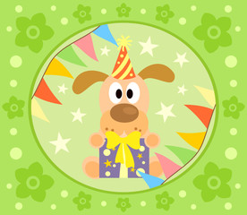 Cartoon  background  with funny dog