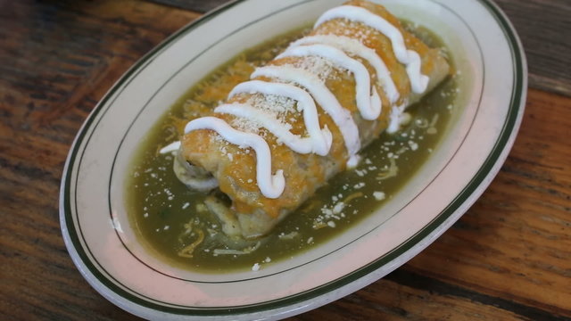 Green wet burrito hot sauce