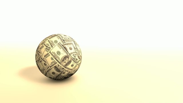 Money and snowball effect concept animation, with matte.	