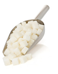 sugar cubes on white