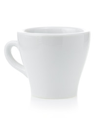 empty ceramic cup on white