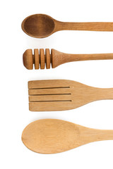 wood utensils isolated on white
