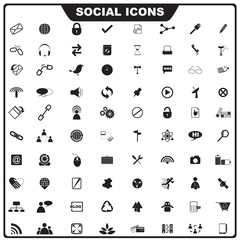 vector illustration of complete set of social icon