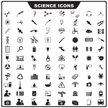 vector illustration of complete set of science icon