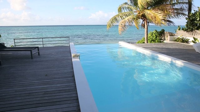 View of infinity pool in the Caribbean Island