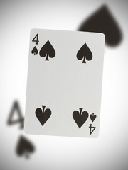 Playing card, four of spades