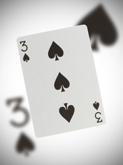Playing card, three of spades