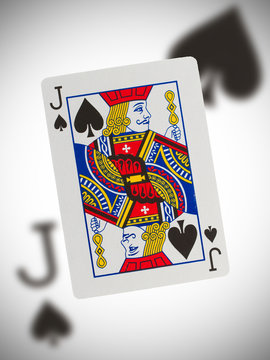 Playing card, jack of spades