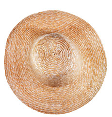 Fototapeta na wymiar proste wiejskie słomy kapelusz szerokim rondem